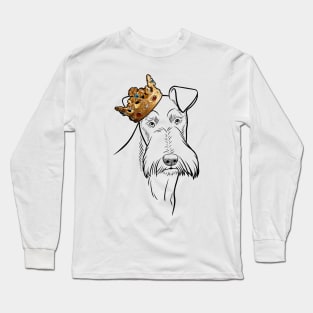 Wire Fox Terrier Dog King Queen Wearing Crown Long Sleeve T-Shirt